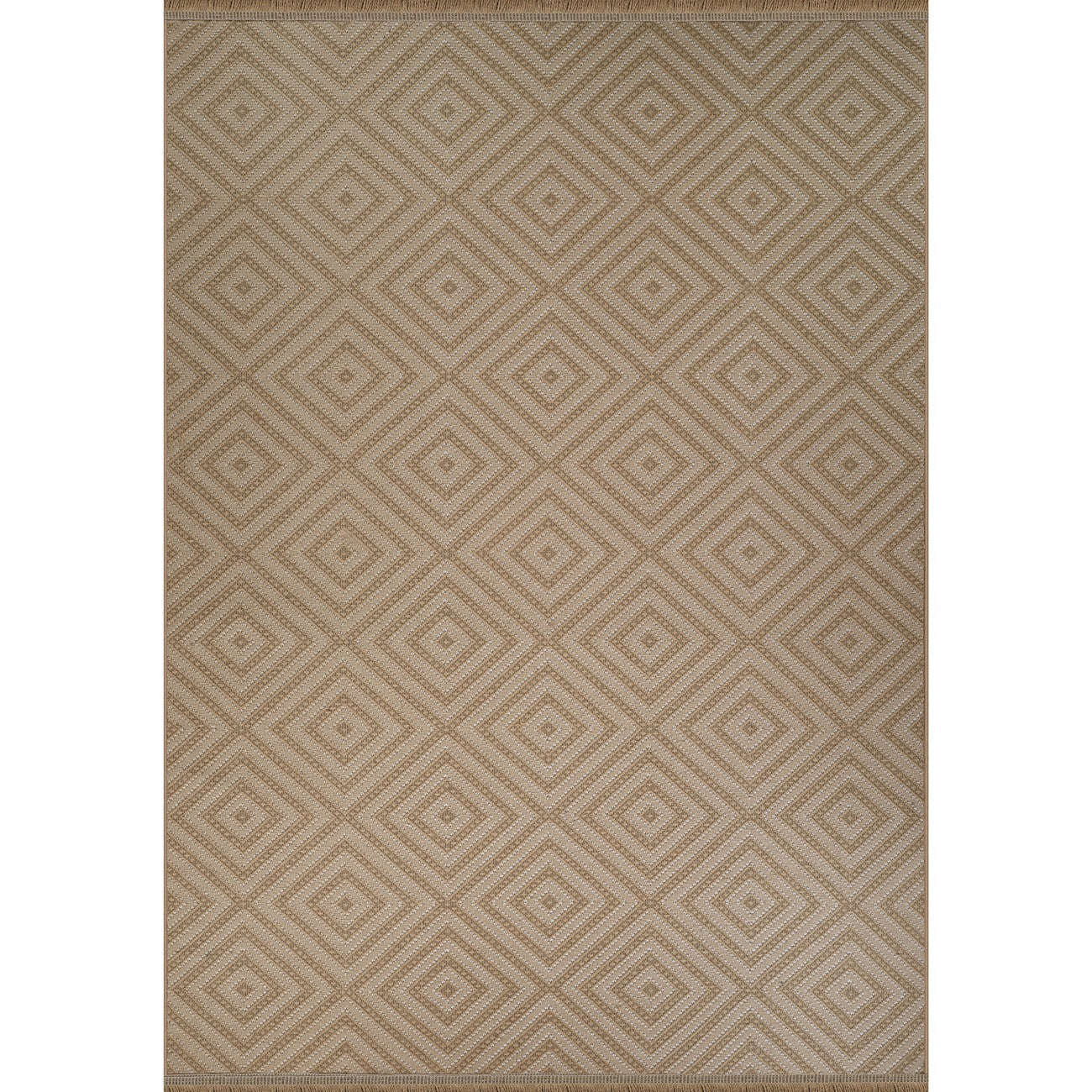CHARDY Cottage Tan/Light Beige Machine Washable Jute Area Rug Flat