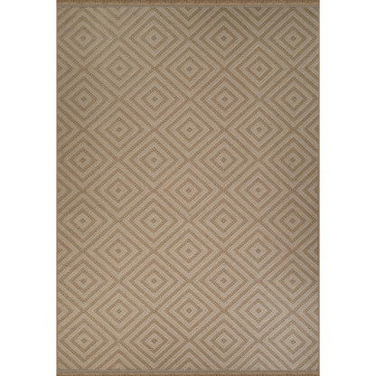 CHARDY Cottage Tan/Light Beige Machine Washable Jute Area Rug Flat