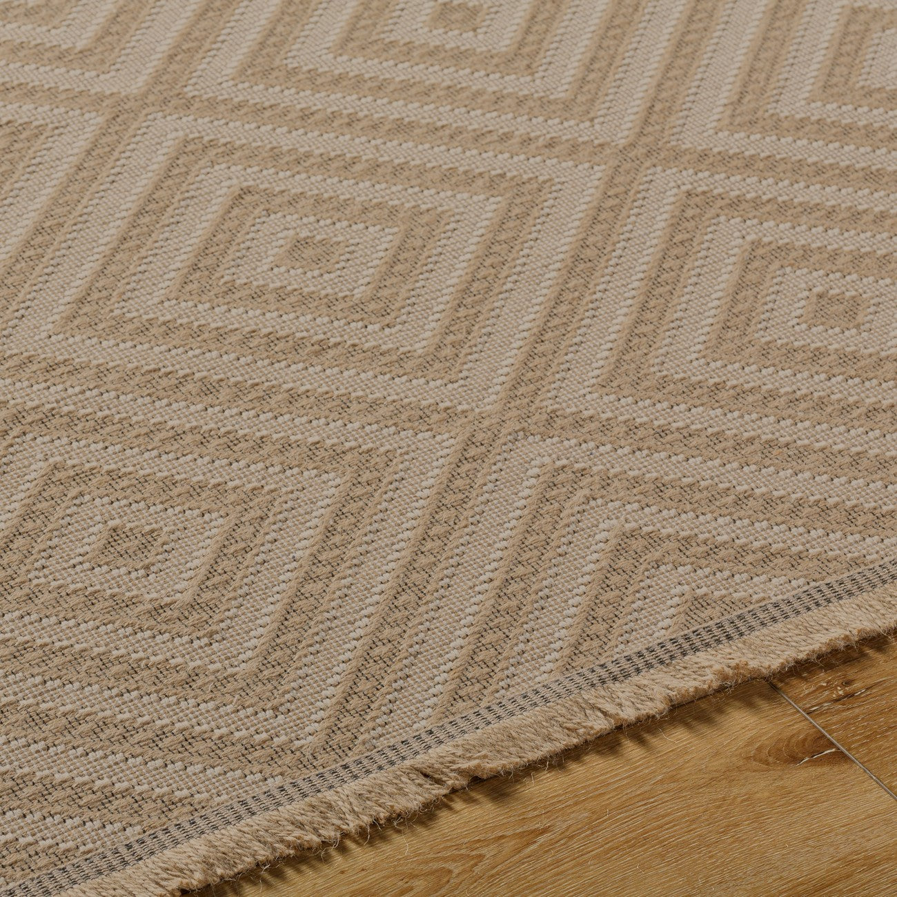 CHARDY Cottage Tan/Light Beige Machine Washable Jute Area Rug Texture