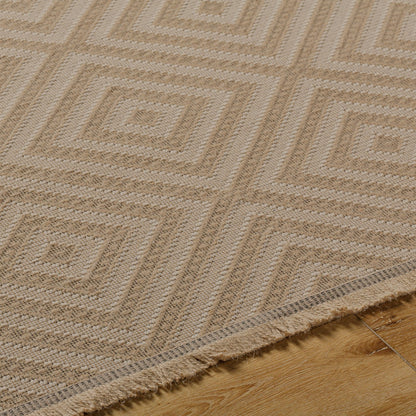 CHARDY Cottage Tan/Light Beige Machine Washable Jute Area Rug Texture