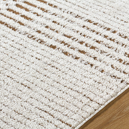 CHARLAINE Galey Alix x Livabliss Modern Scandi High Pile Ivory/Dark Brown Area Rug Texture