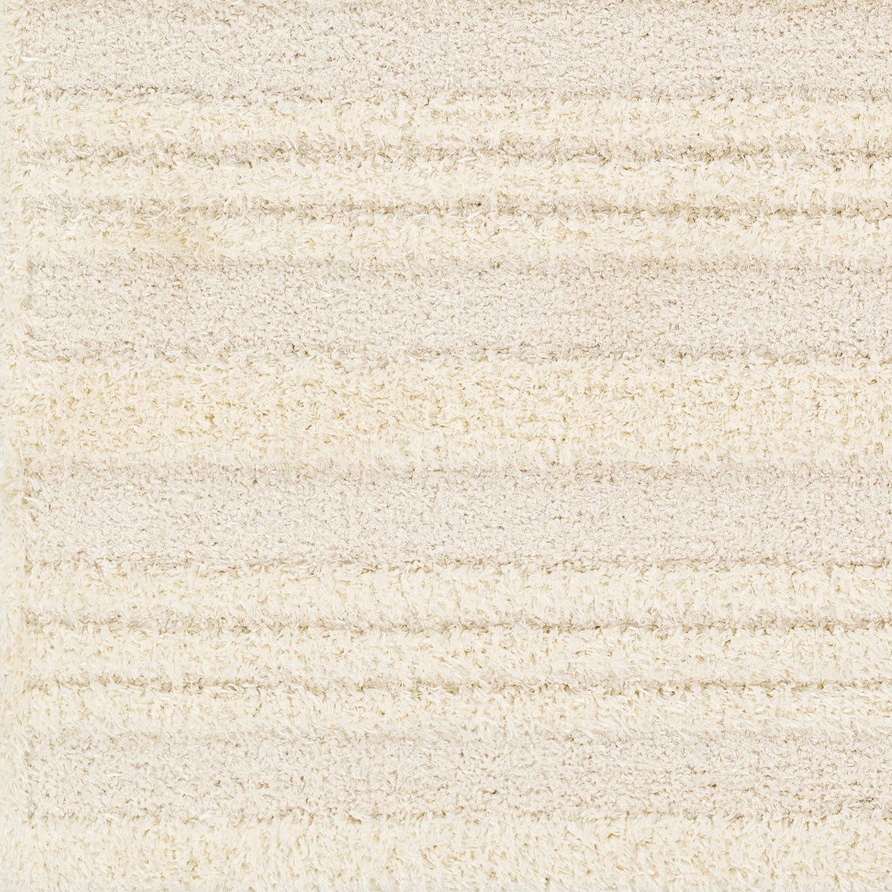 CHUMINI Shaggy Modern Plush Pile Cream Striped Area Rug Swatch