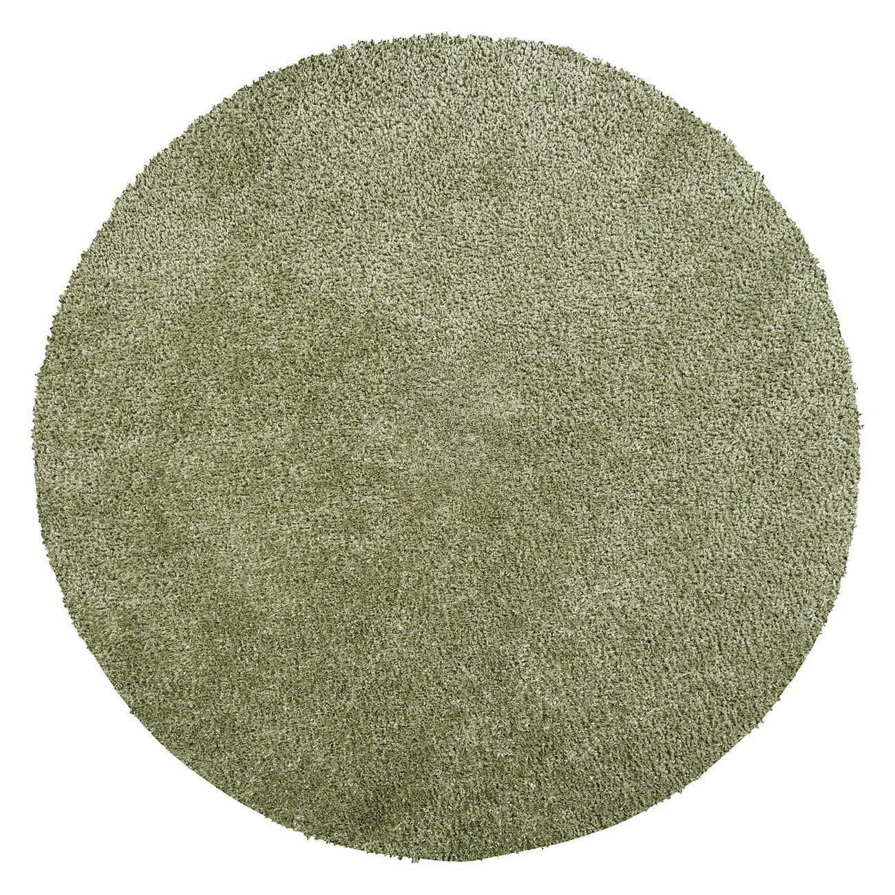 CLAIRE Round Shaggy Solid Color Plush Pile Moss Green Area Rug Color Checker