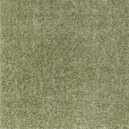 CLAIRE Round Shaggy Solid Color Plush Pile Moss Green Area Rug Swatch