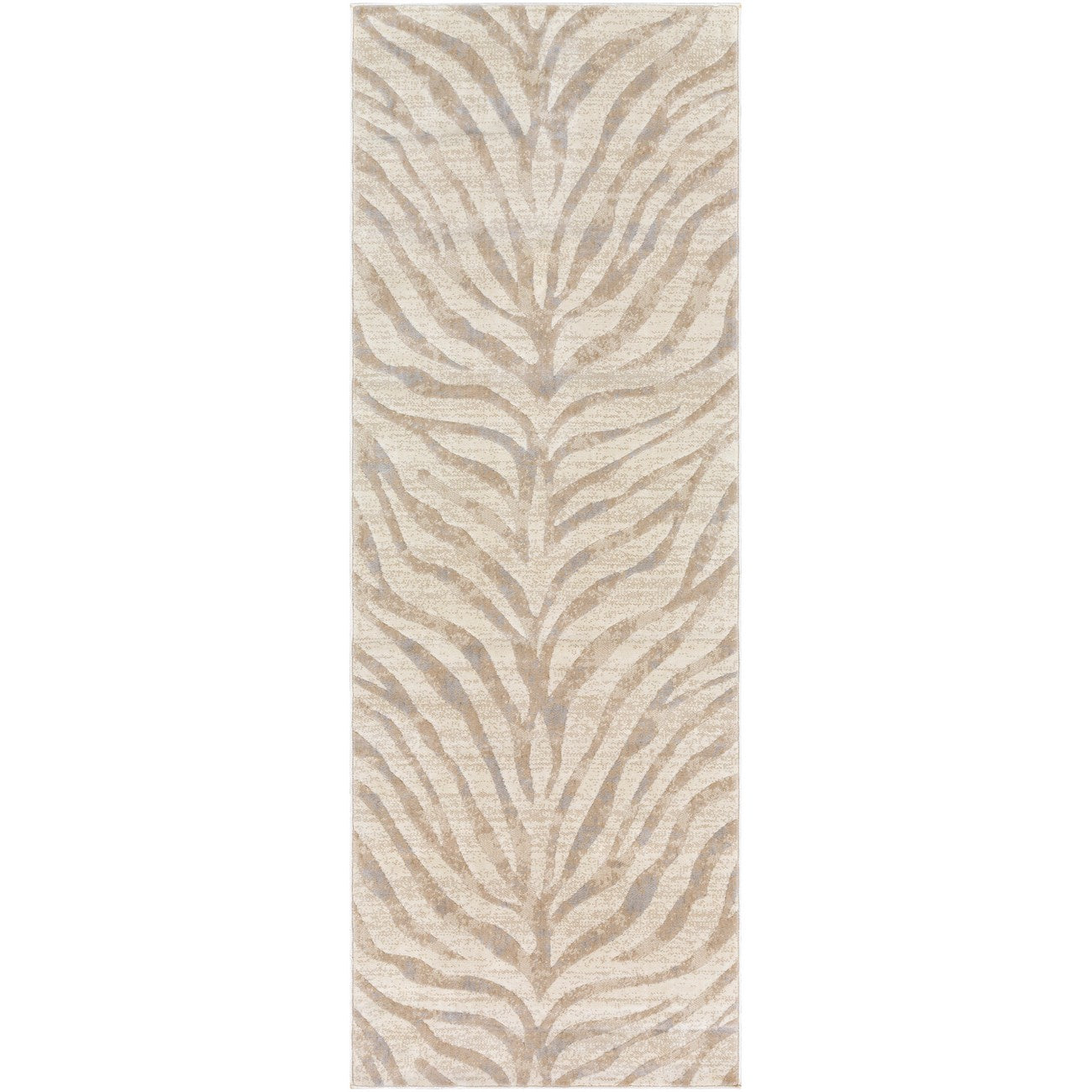 CYBELE Scandi Boho Zebra Light Grey Area Rug Flat