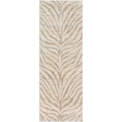 CYBELE Scandi Boho Zebra Light Grey Area Rug Flat