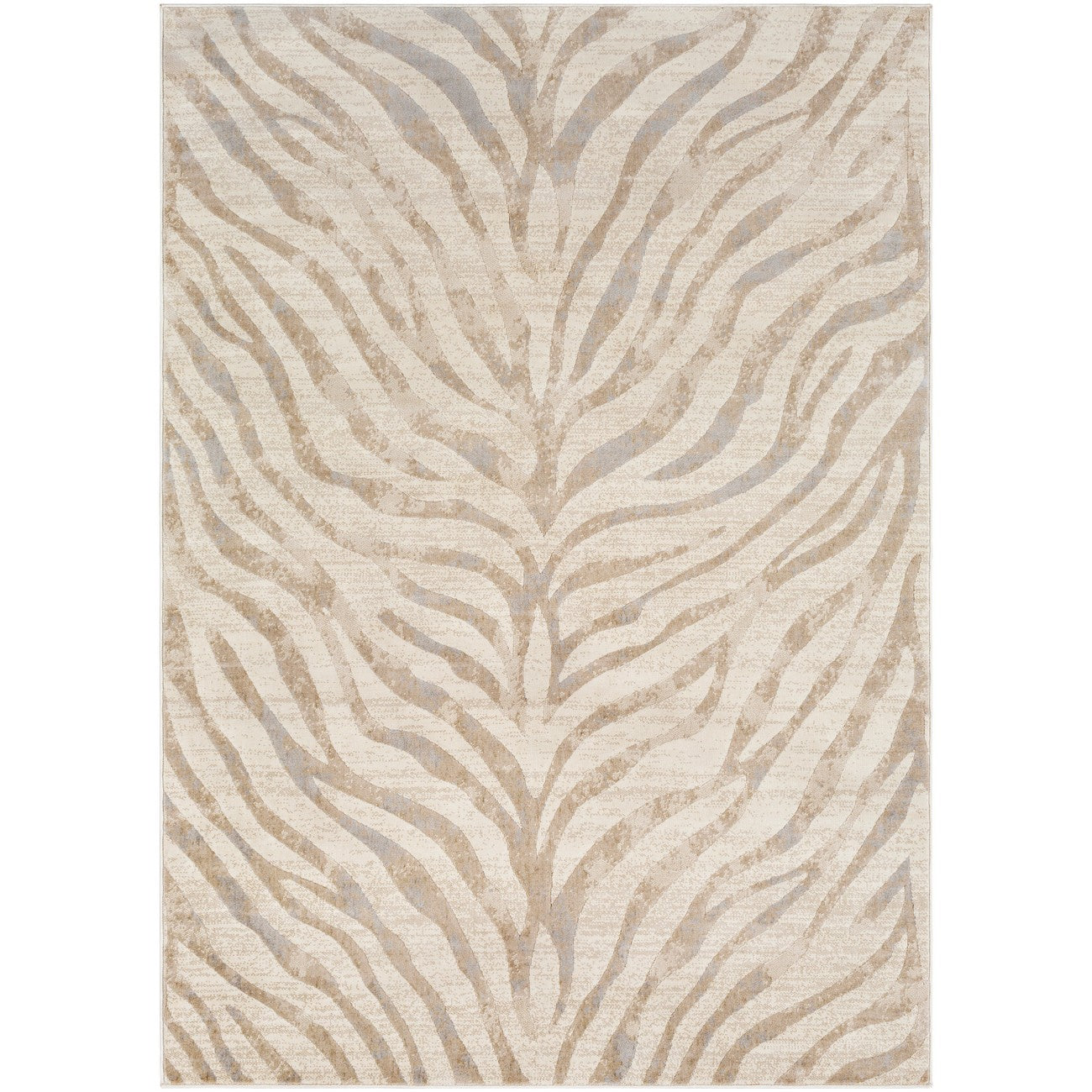 CYBELE Scandi Boho Zebra Light Grey Area Rug Flat