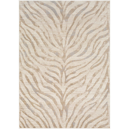 CYBELE Scandi Boho Zebra Light Grey Area Rug Flat