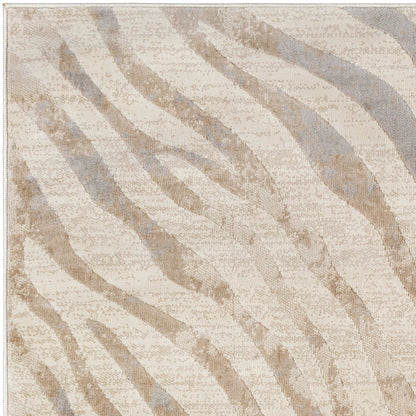 CYBELE Scandi Boho Zebra Light Grey Area Rug Zoom