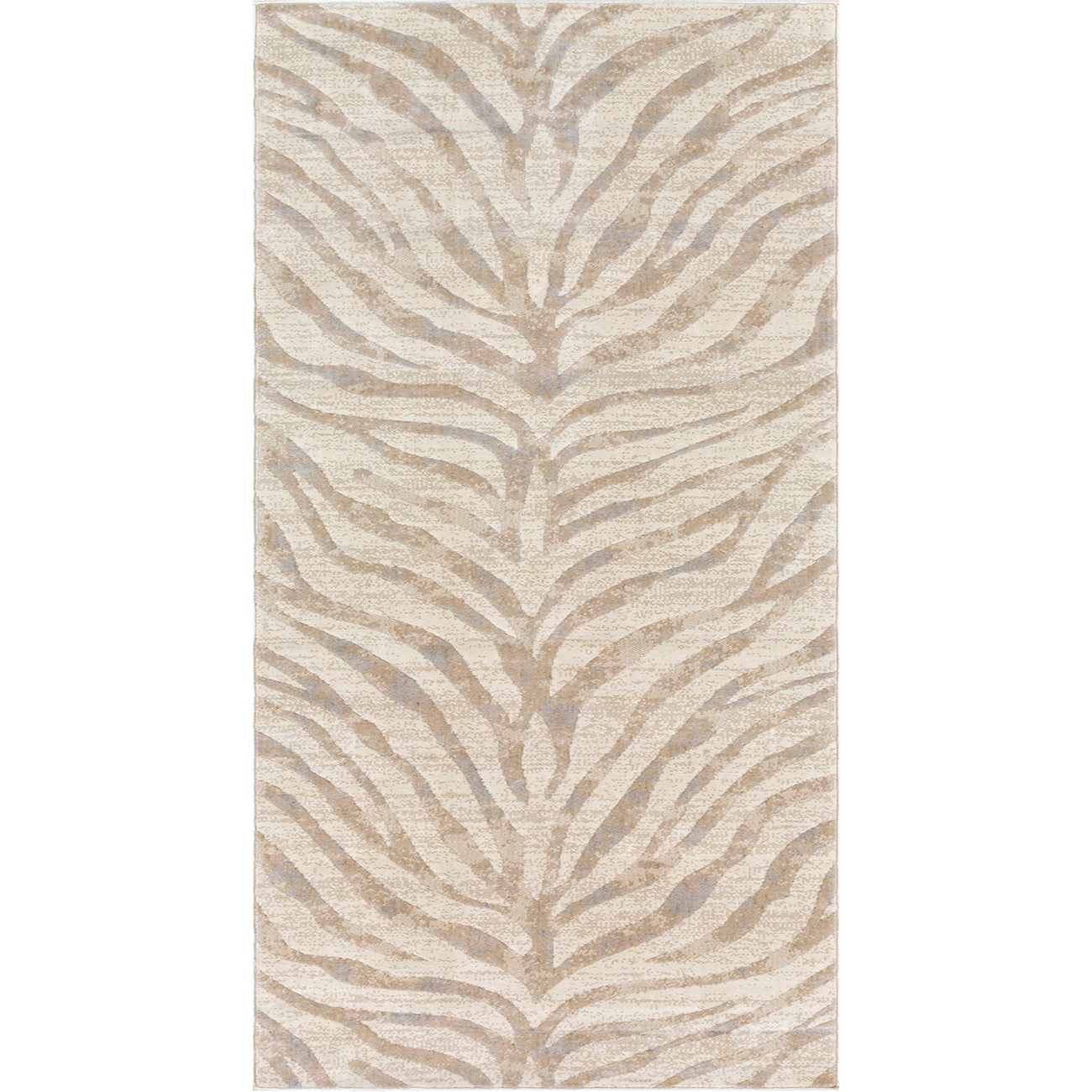 CYBELE Scandi Boho Zebra Light Grey Area Rug Flat