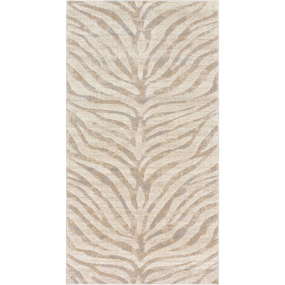 CYBELE Scandi Boho Zebra Light Grey Area Rug Flat