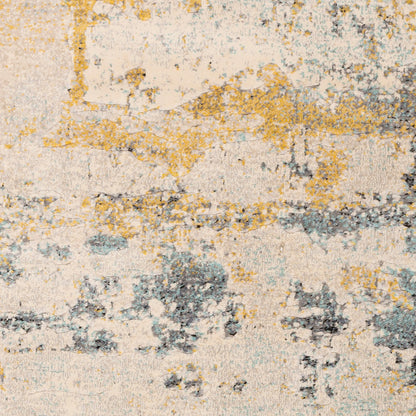 BELLATRIX Abstract Modern Marble Mustard Area Rug Swatch