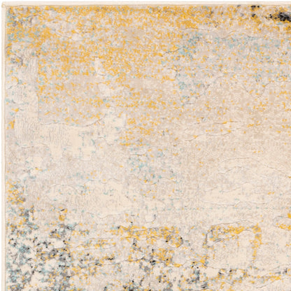 BELLATRIX Abstract Modern Marble Mustard Area Rug Zoom