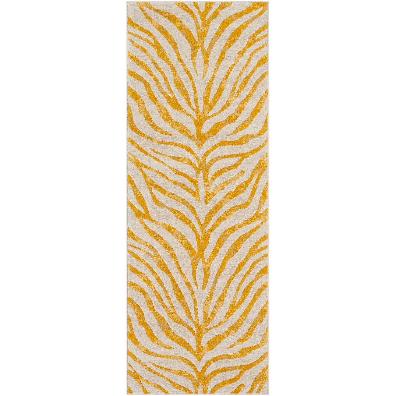 CYBELE Scandi Boho Zebra Mustard Area Rug Flat