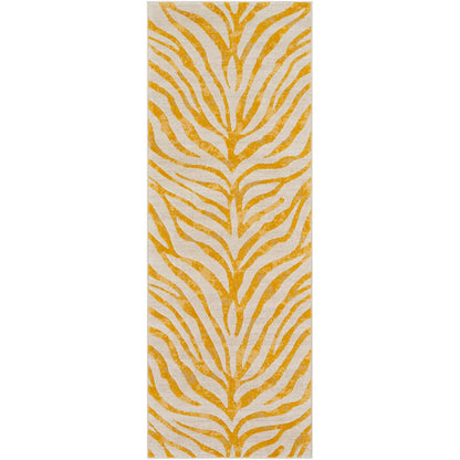 CYBELE Scandi Boho Zebra Mustard Area Rug Flat