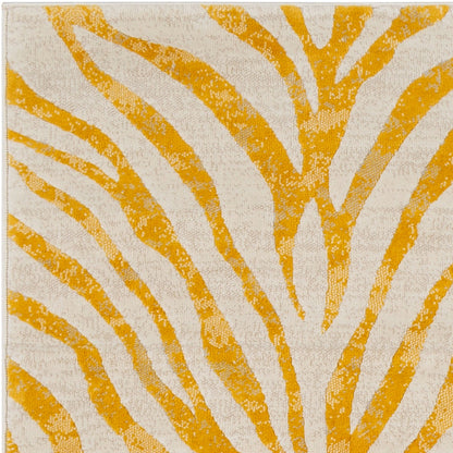 CYBELE Scandi Boho Zebra Mustard Area Rug Zoom