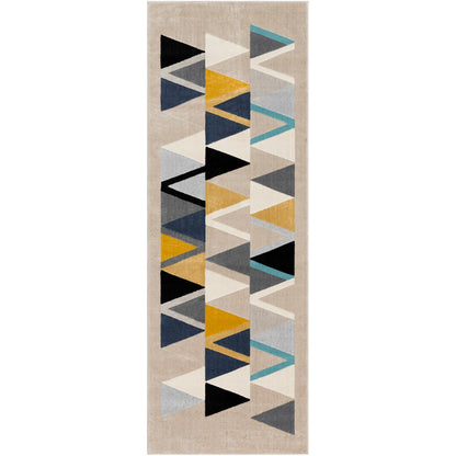 DELANEY Scandi Geometric Mustard Area Rug Flat