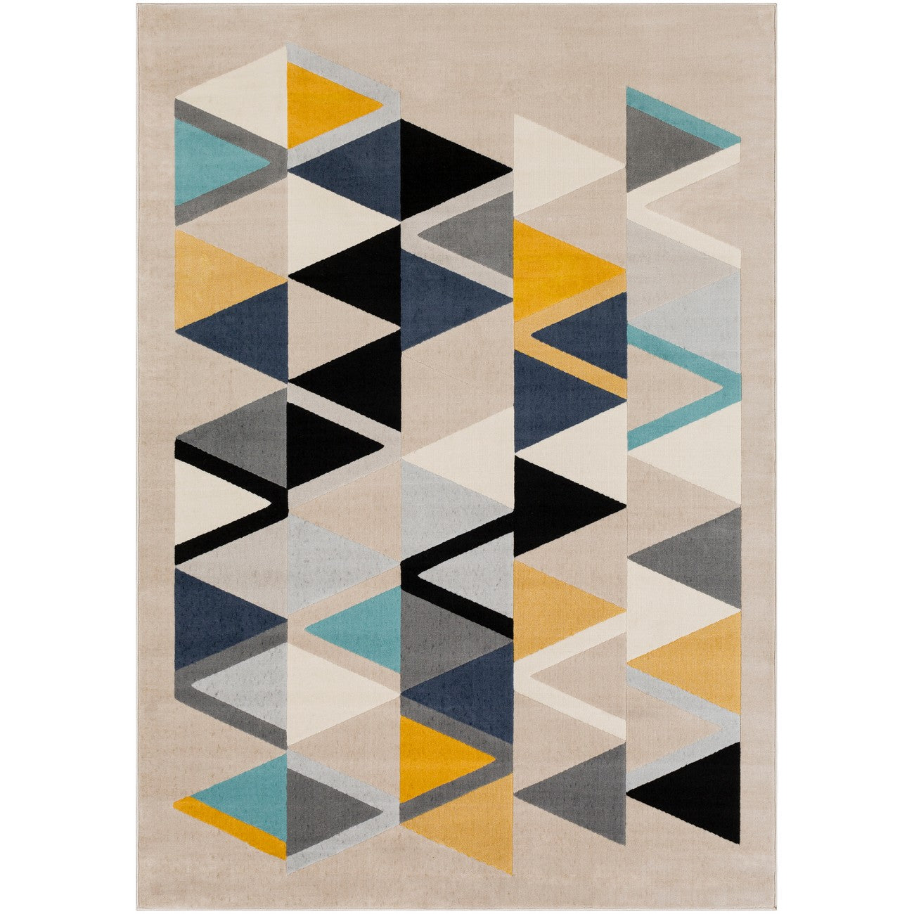 DELANEY Scandi Geometric Mustard Area Rug Flat