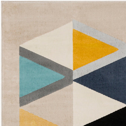 DELANEY Scandi Geometric Mustard Area Rug Zoom