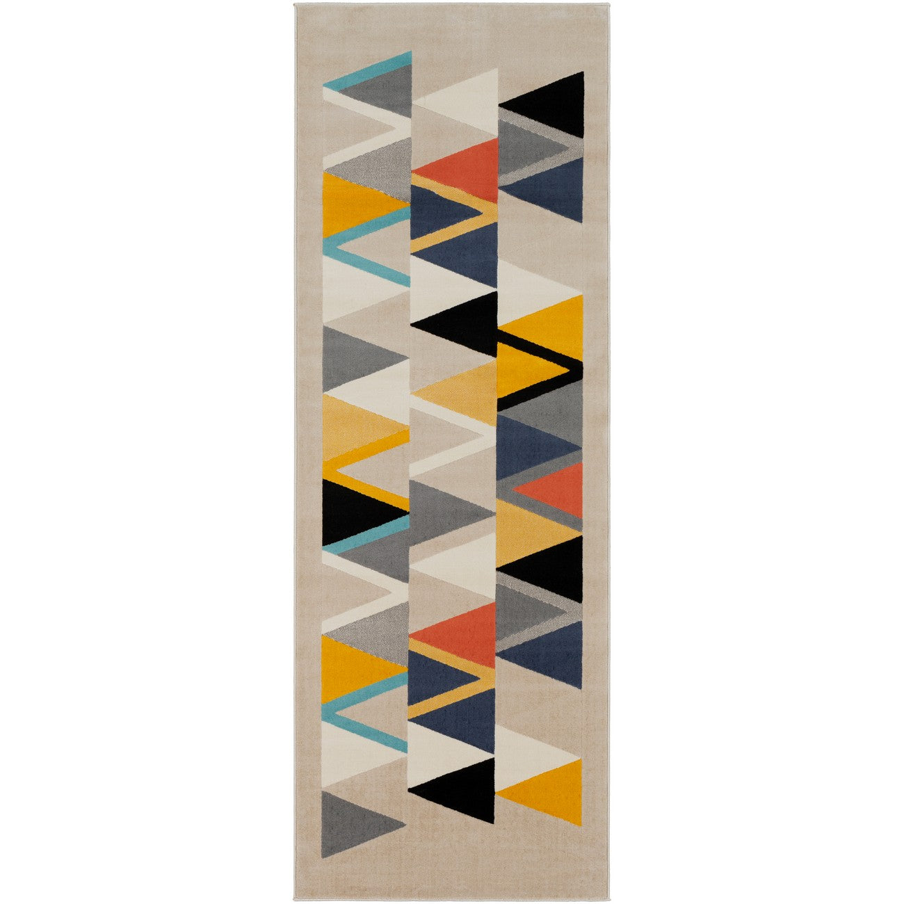 DELANEY Scandi Geometric Taupe Area Rug Flat