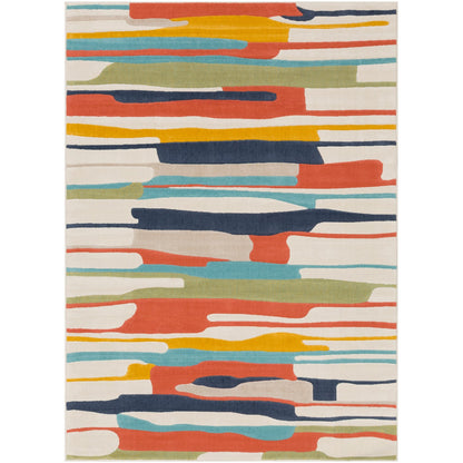 ANAIS Scandi Modern Coral Area Rug Flat