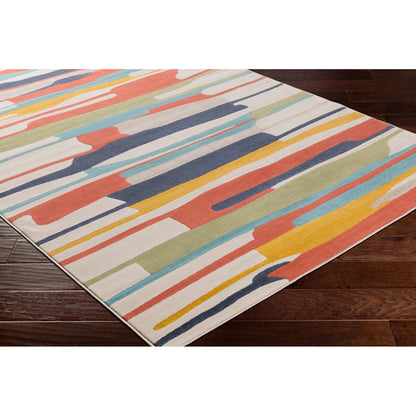 ANAIS Scandi Modern Coral Area Rug Corner
