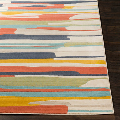 ANAIS Scandi Modern Coral Area Rug Front