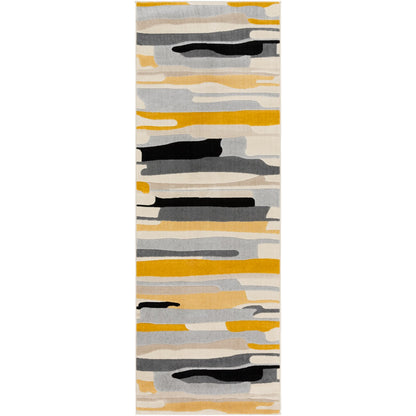 ANAIS Scandi Modern Mustard/Ivory Area Rug Flat