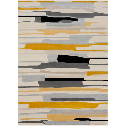 ANAIS Scandi Modern Mustard/Ivory Area Rug Flat