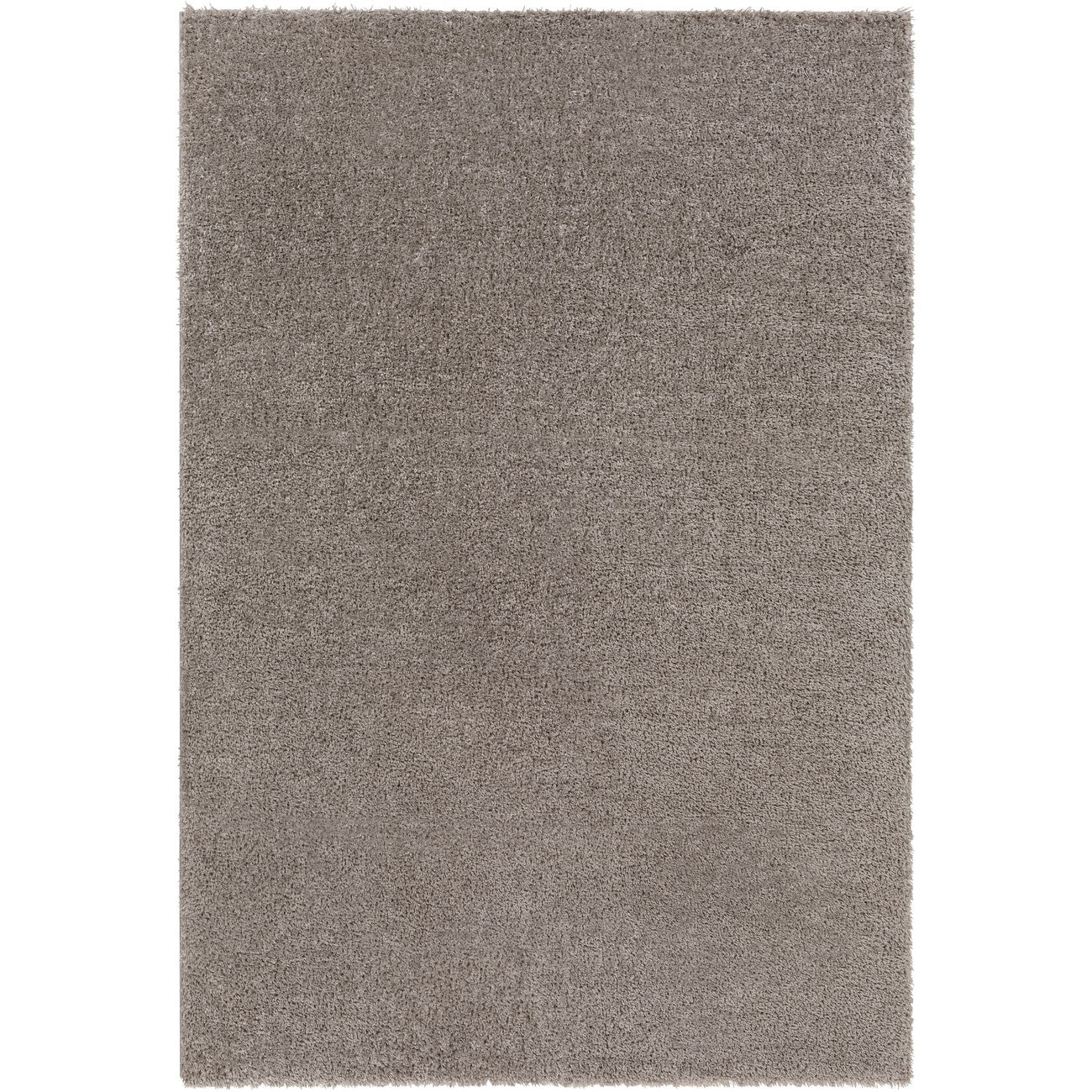 CLAIRE Round Shaggy Solid Color Plush Pile Dark Grey Area Rug Flat