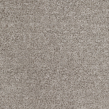 CLAIRE Round Shaggy Solid Color Plush Pile Dark Grey Area Rug Swatch