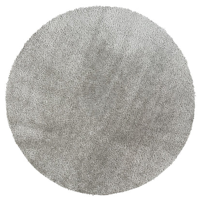 CLAIRE Round Shaggy Solid Color Plush Pile Dark Grey Area Rug Color Checker