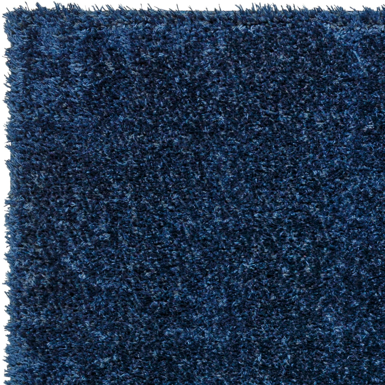 CLAIRE Round Shaggy Solid Color Plush Pile Cobalt Blue Area Rug Zoom