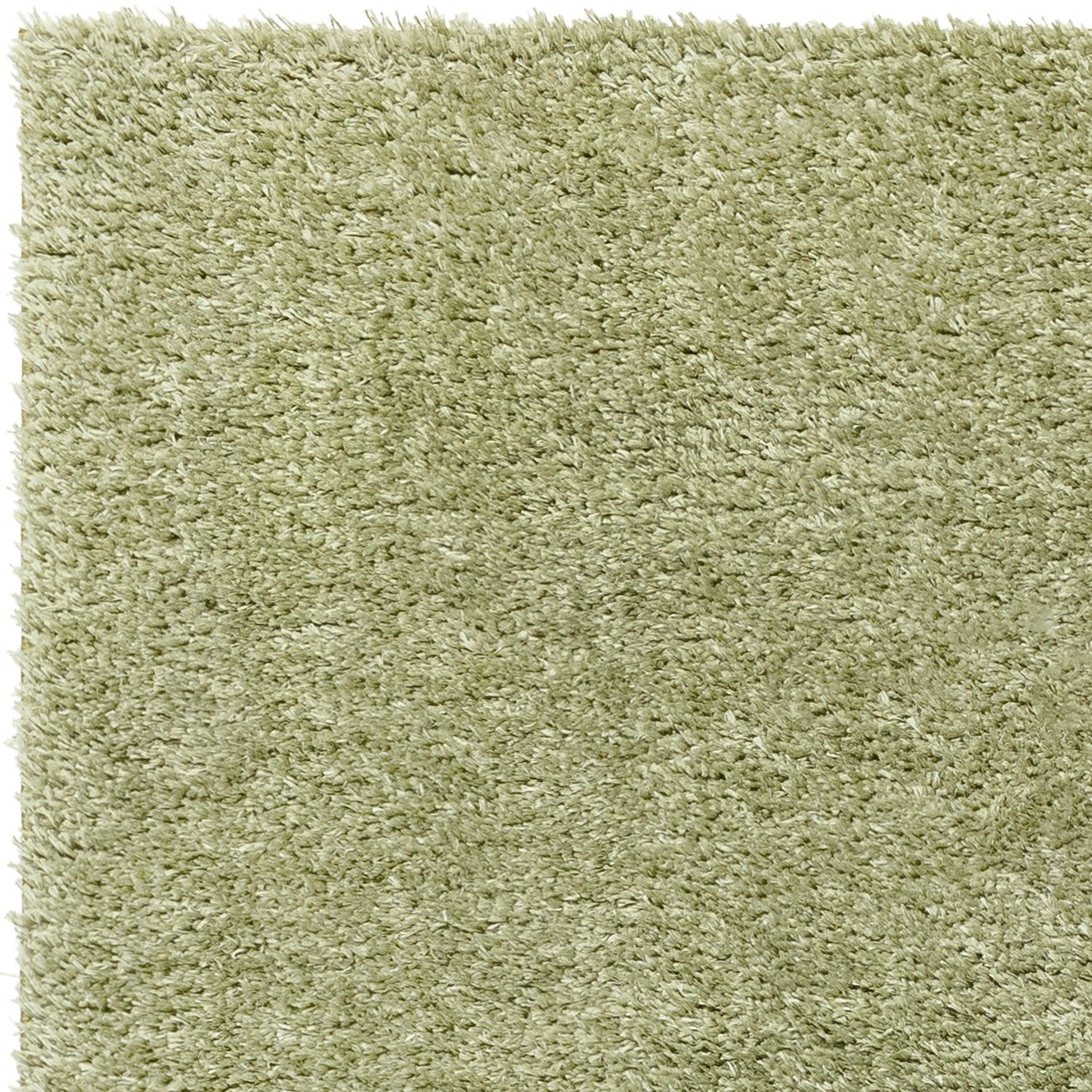 CLAIRE Round Shaggy Solid Color Plush Pile Moss Green Area Rug Zoom