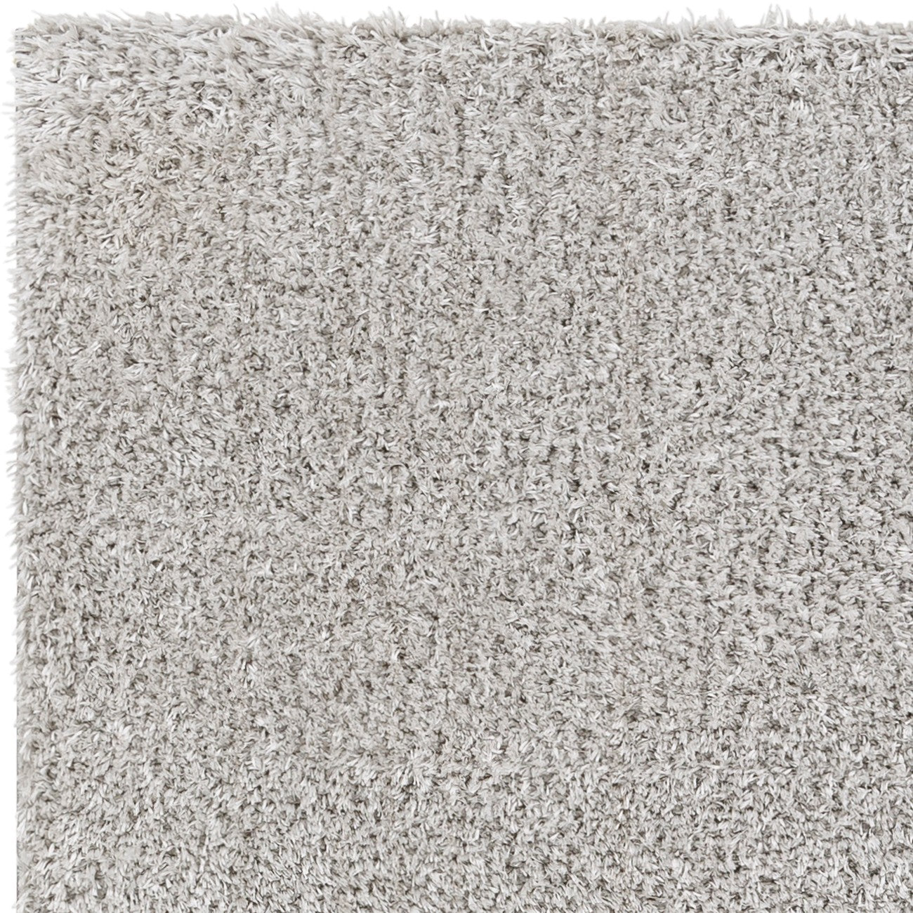 CLAIRE Round Shaggy Solid Color Plush Pile Grey Area Rug Zoom