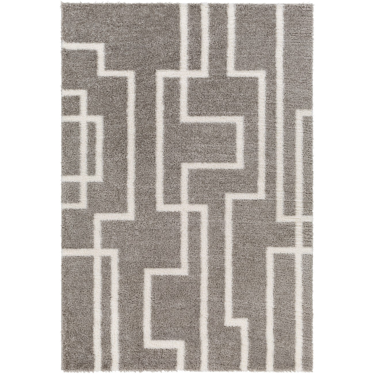 SCARTLETT Shaggy Modern Plush Pile Dark Grey Area Rug Flat