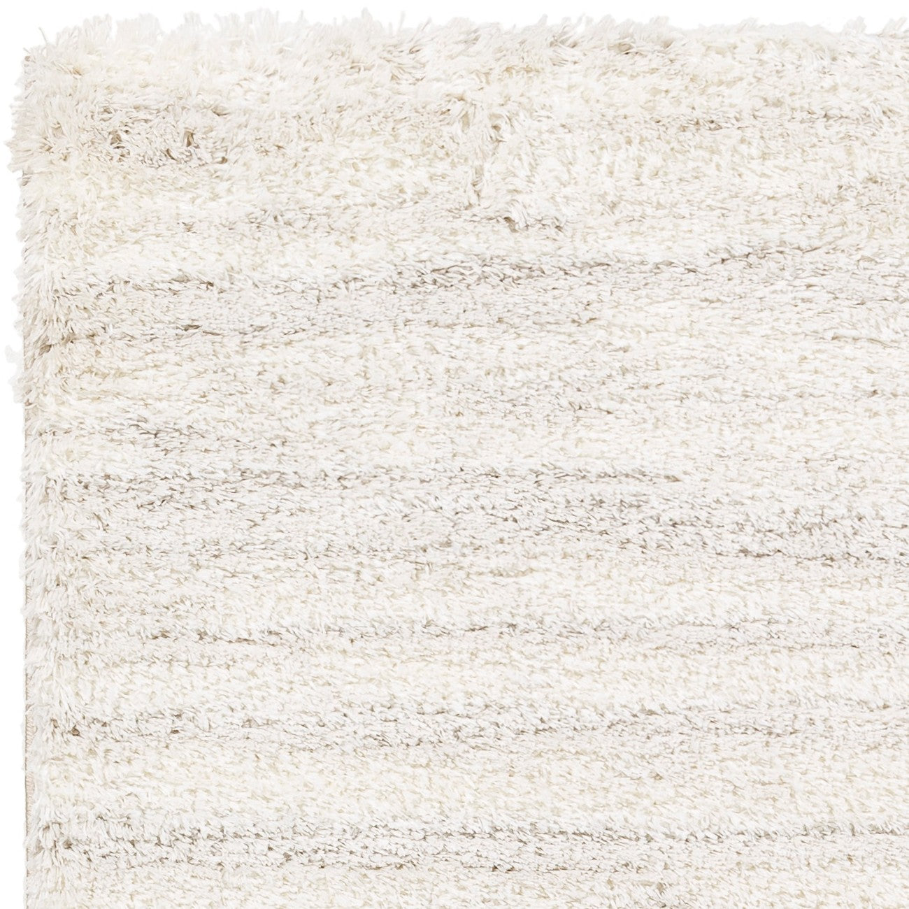 ADLEY Round Shaggy Modern Plush Pile Light Grey Area Rug Zoom