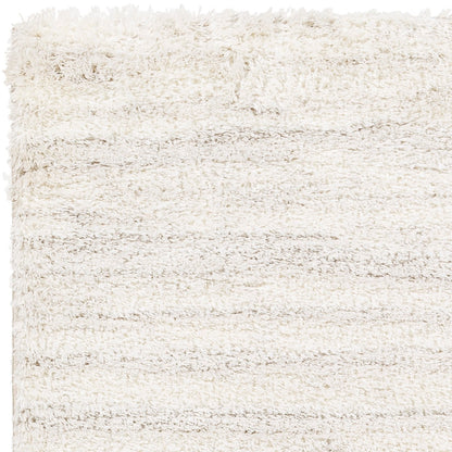 ADLEY Round Shaggy Modern Plush Pile Light Grey Area Rug Zoom