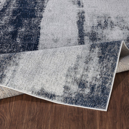 DAISY Abstract Modern Marble Blue Area Rug Fold