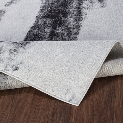 DAISY Abstract Modern Marble Grey Area Rug Fold