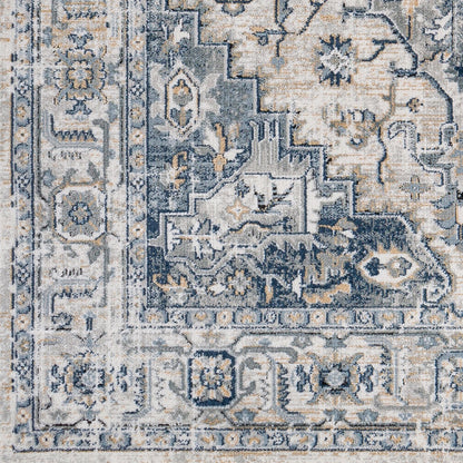 DALILA Vintage Traditional Oriental Boho Dark Blue Area Rug Swatch