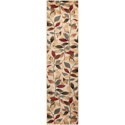 DAMALI Scandi Modern White/Dark Red Area Rug Flat