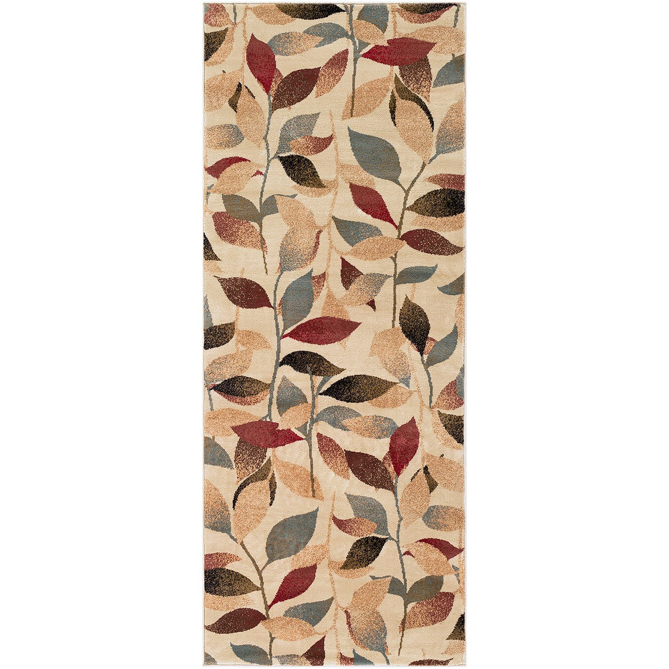 DAMALI Scandi Modern White/Dark Red Area Rug Flat