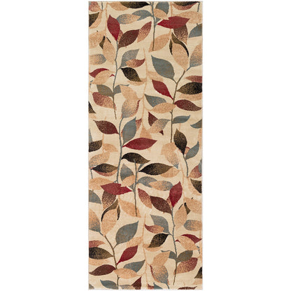 DAMALI Scandi Modern White/Dark Red Area Rug Flat
