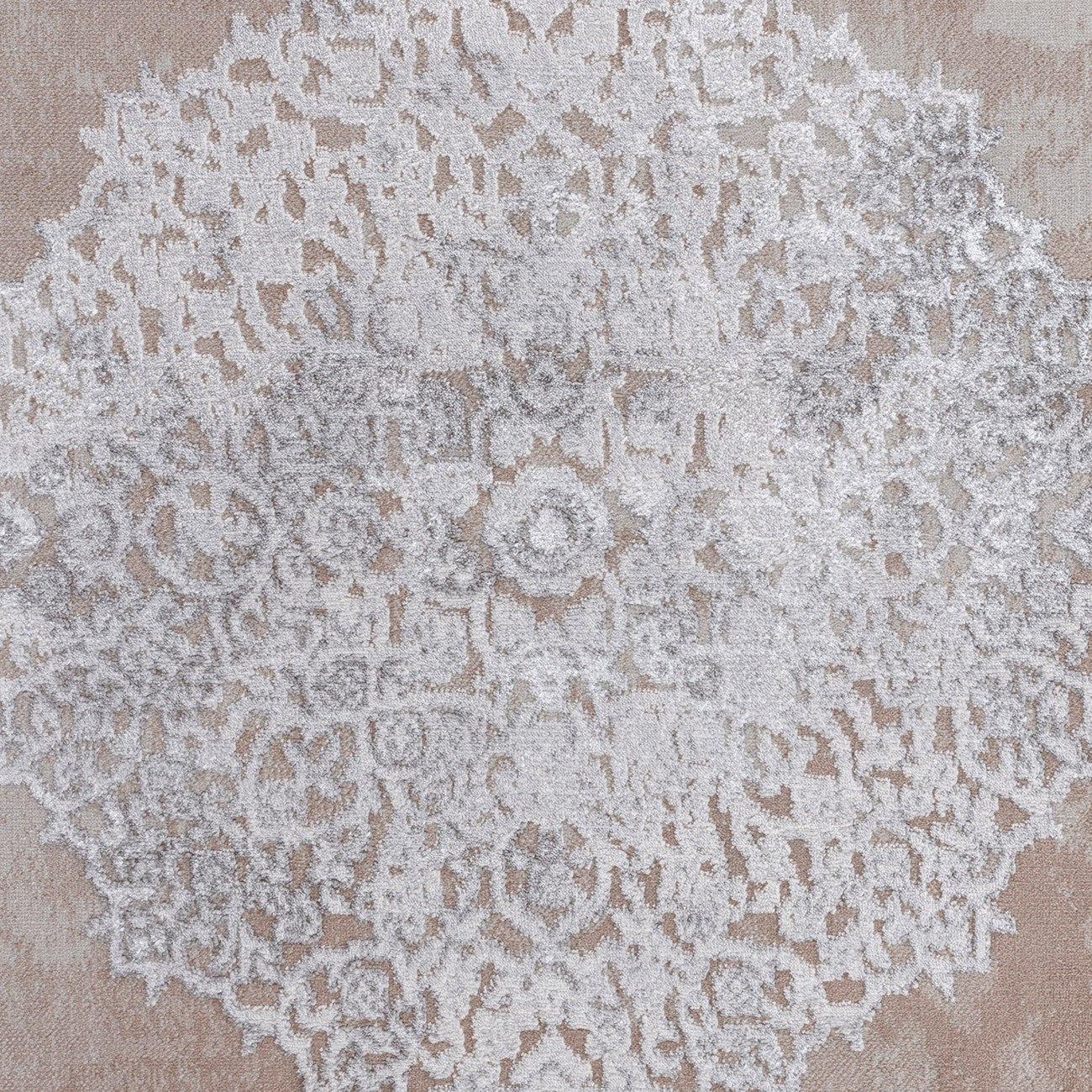 DEFNE Vintage Traditional Oriental Boho Beige/White Area Rug Swatch