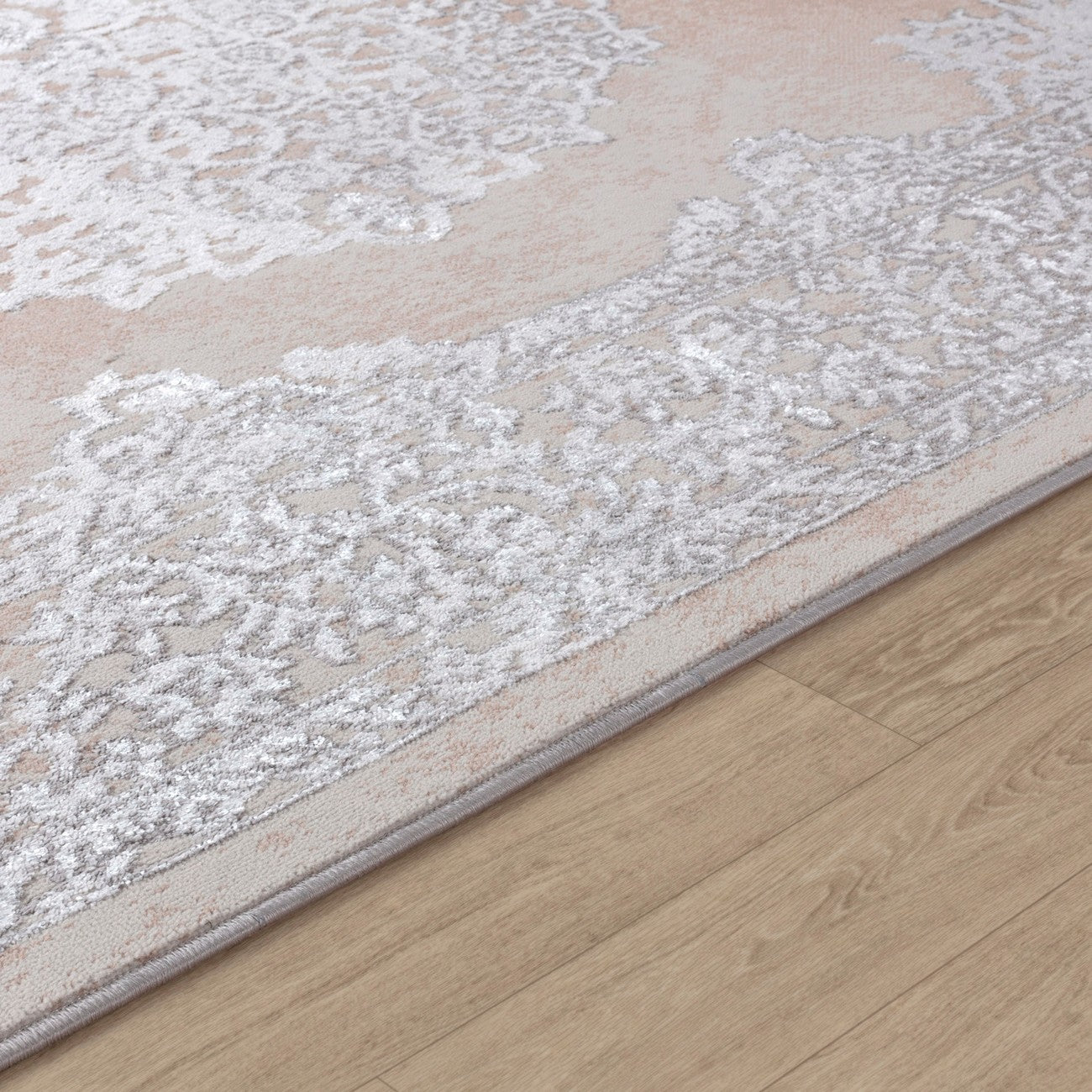 DEFNE Vintage Traditional Oriental Boho Beige/White Area Rug Texture