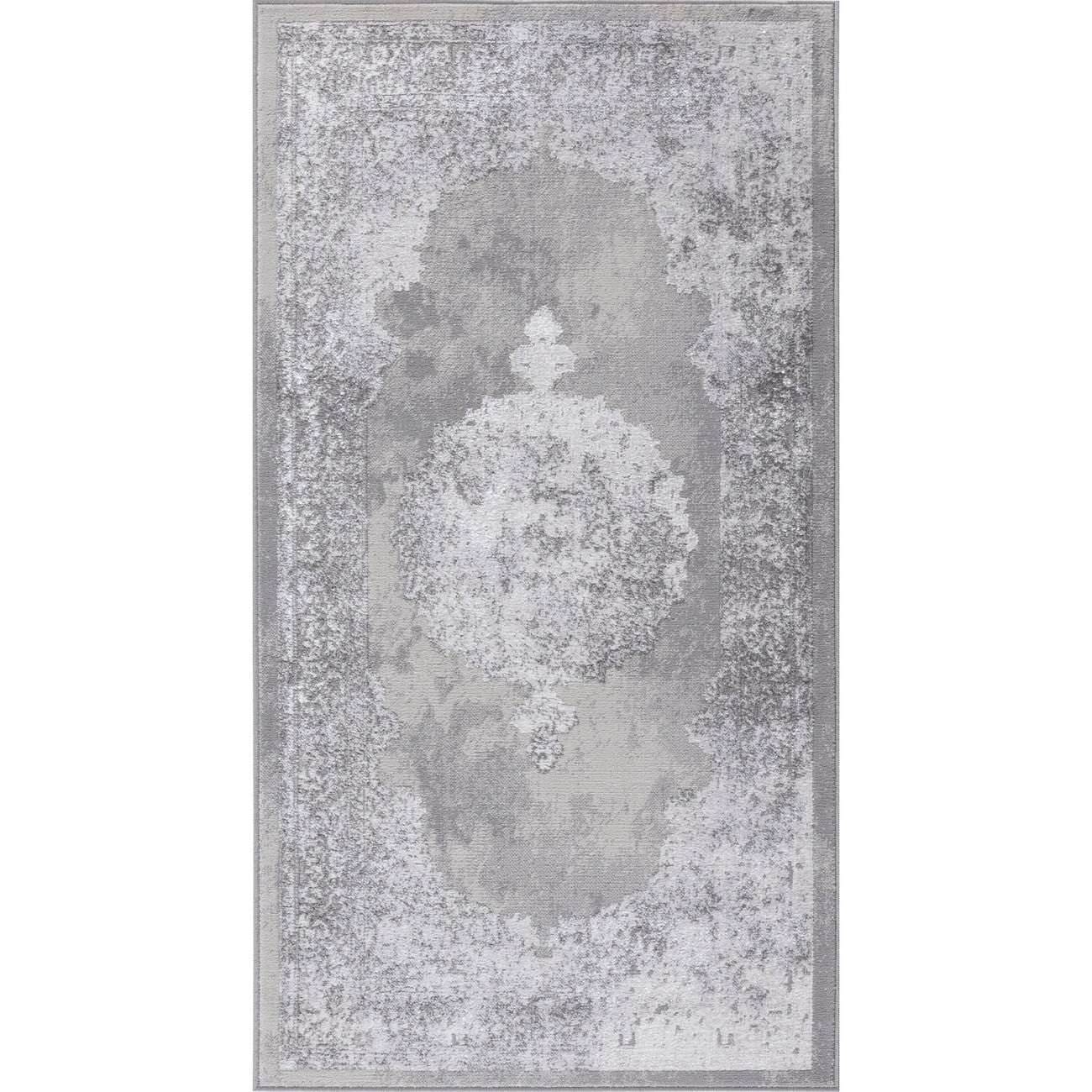 DEFNE Vintage Traditional Oriental Boho White/Grey Area Rug Flat