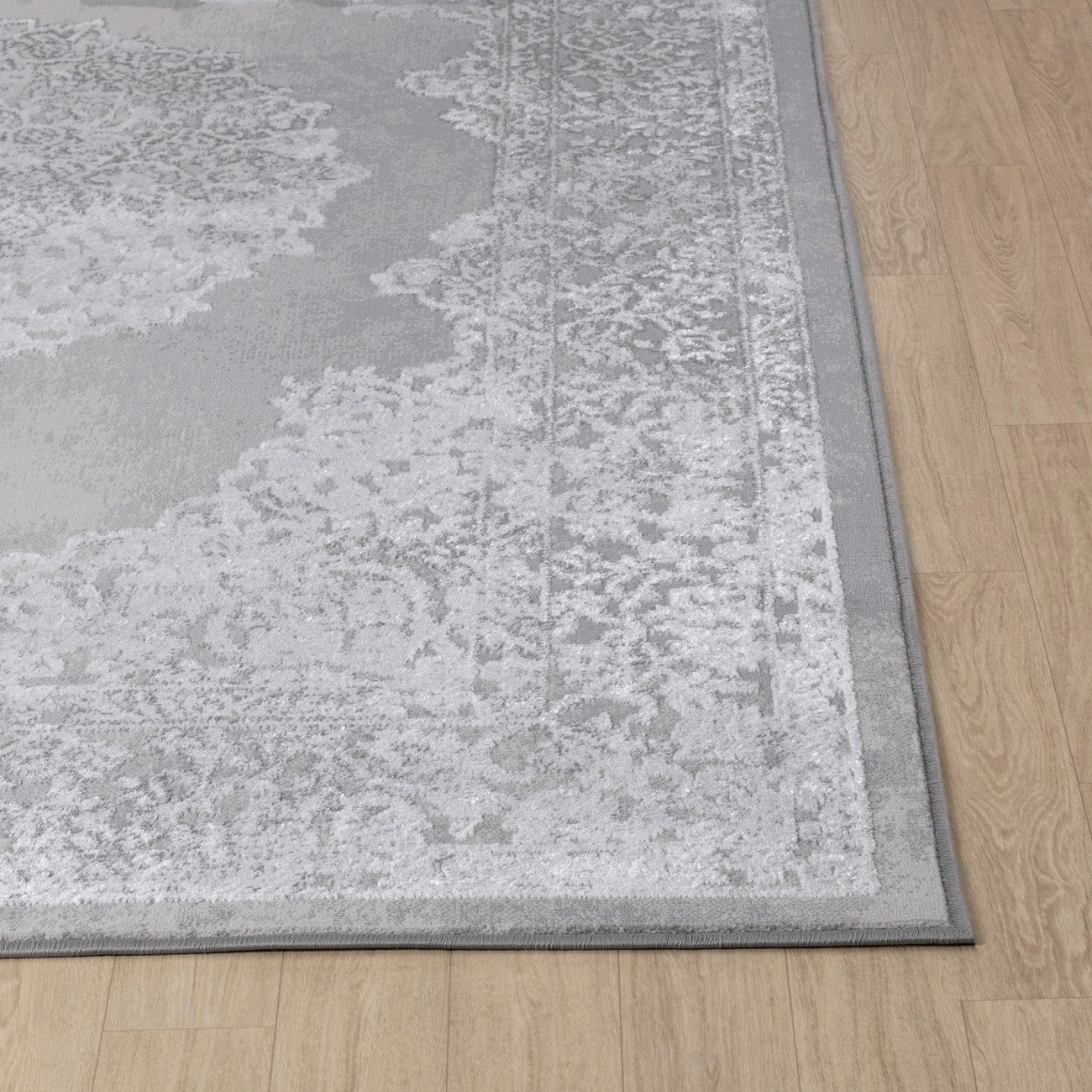 DEFNE Vintage Traditional Oriental Boho White/Grey Area Rug Front