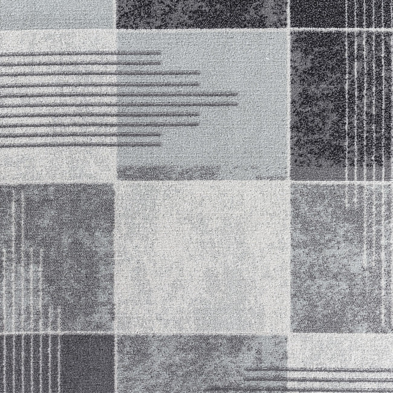 DENISE Scandi Geometric Black Area Rug Swatch