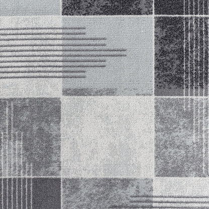 DENISE Scandi Geometric Black Area Rug Swatch